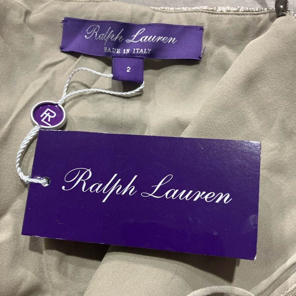 NWT Ralph Lauren Purple Label Plaid Pleated Silk Size 2 - Picture 3 of 9